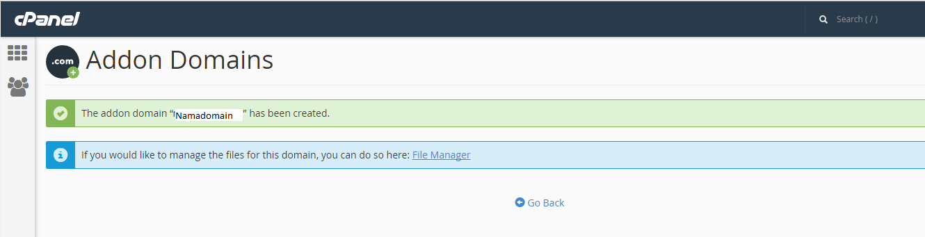 cara setting addon domain step 3