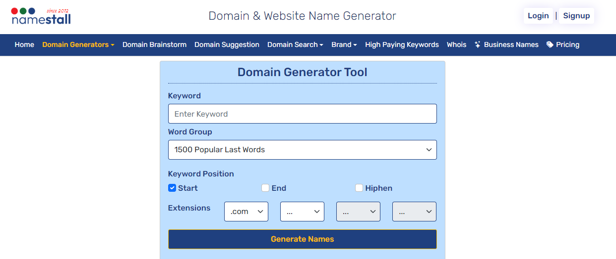 domain name generator ai gratis