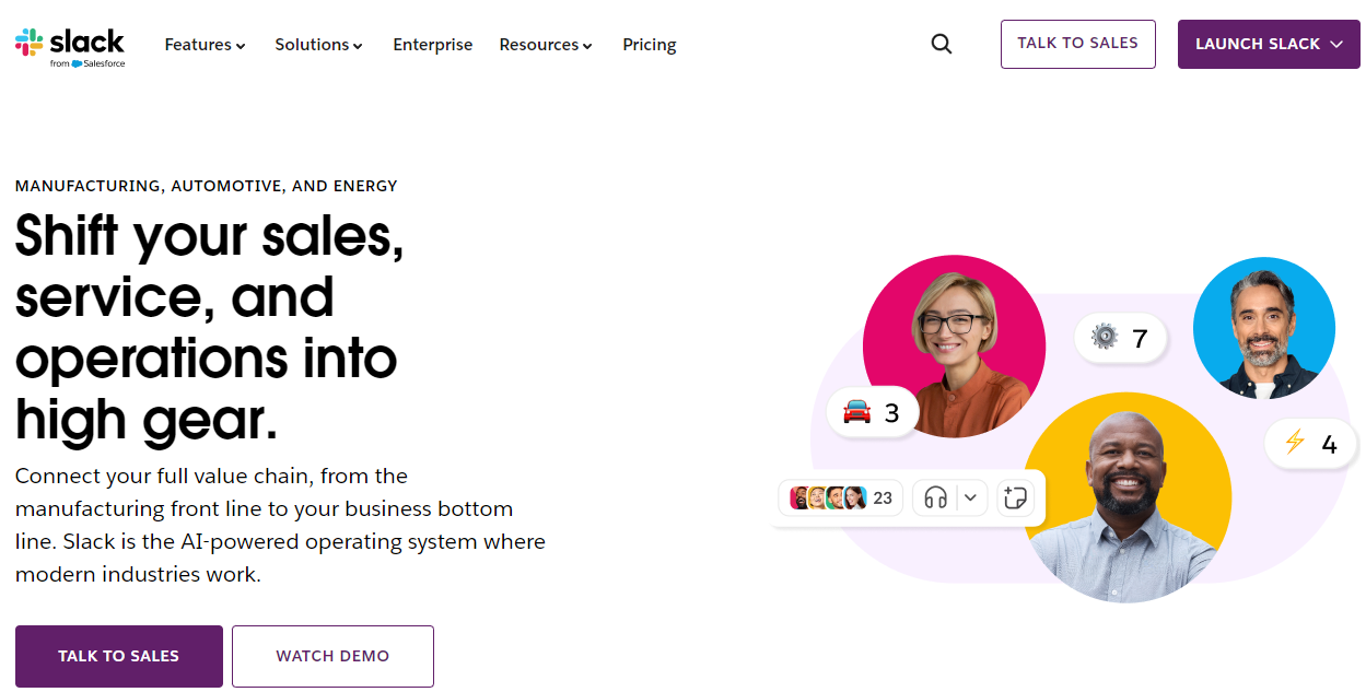 contoh landing page dari Slack